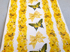 Frances Meyer Vintage Butterflies Yellow Roses Border Stickers Scrapbook NOS 12″