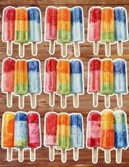 Popsicles Vinyl Die Cut Stickers Set Scrapbooking Laptop Water Bottle