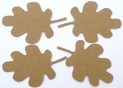 (4) LARGE LEAVES – Oak Leaf Bare Unfinished Chipboard Die cuts – 4 3/4″ inches