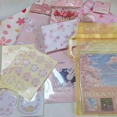 Japanese Sakura Cherry Blossom Stationery Gift Set Kawaii Scrapbooking Bundle