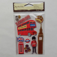 London England Recollections 3D Dimensional Stickers Scrapbook Travel Crafts NIP