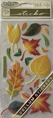 VELLUM LEAVES Stickers(20pc) Sticko•Autumn•Fall•Trees•Garden •Yellow•Green•Reds•