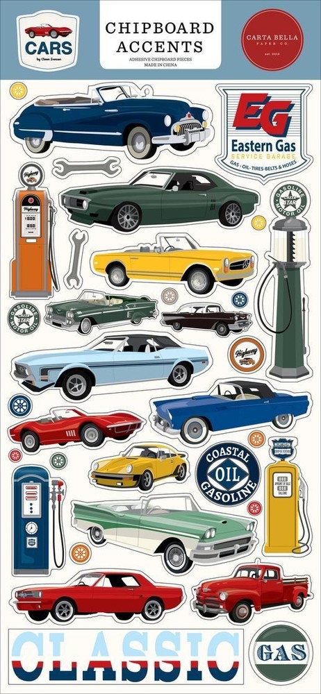 Carta Bella ~ CARS ~ Chipboard Accents