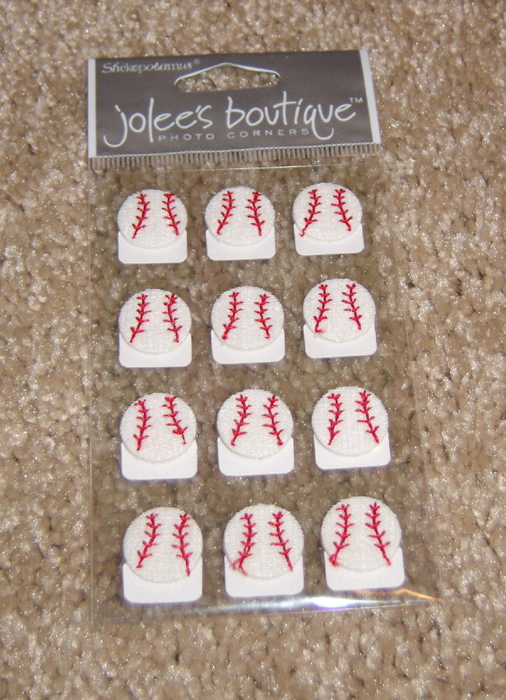 EK Success Jolee’s Boutique Adhesive Photo Corners ~ Baseball