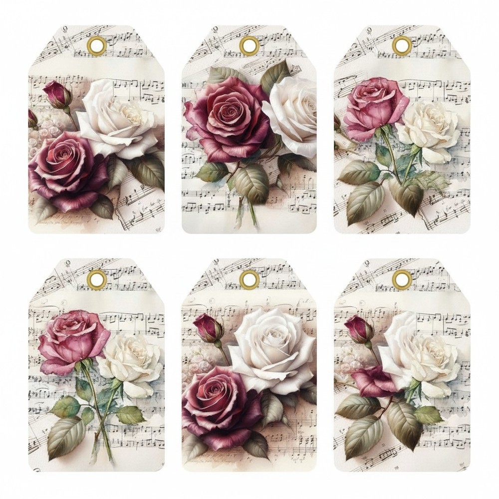 Floral Music Tags Junk Journal Scrapbook Choose A Set