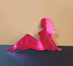 Vintage Stickers MUD FLAP GIRL Glossy Foil Vending Sticker VTG PVI Pink 01