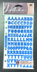 RETIRED STICKO THEMED SCRAPBOOK STICKERS Blue Upper Lower Case ABC 123 *