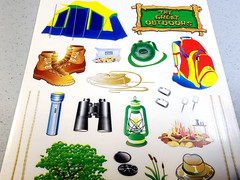 Camping Hiking Stickers Tents Trees Scrapbooking Junk Journal Planner Stickers