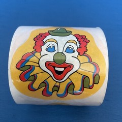 Vintage Stickers, Clown, Unknown Maker, Roll Of About 50