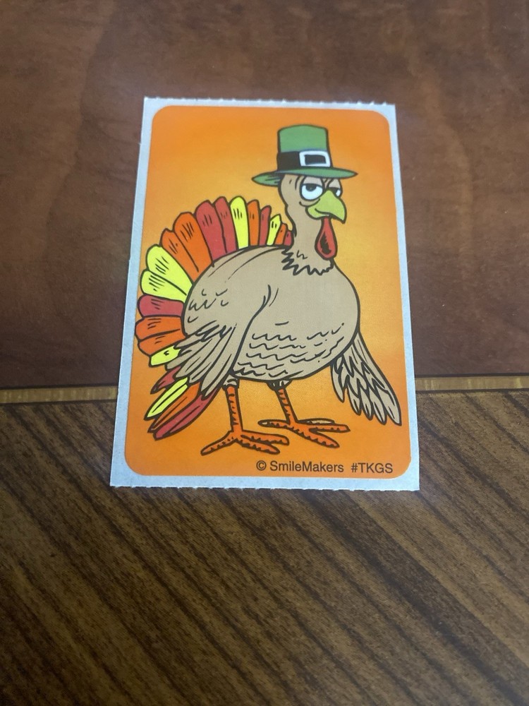 Vintage SmileMakers Turkey Sticker Mod 2×4 Inches