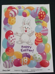SUZY’S ZOO «HAPPY EASTER – BUNNY IN EGG FRAME» STICKER SHEET #9898
