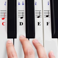 Transparent Vinyl Piano Stickers for Easy Note Learning – 52 Removable Labels