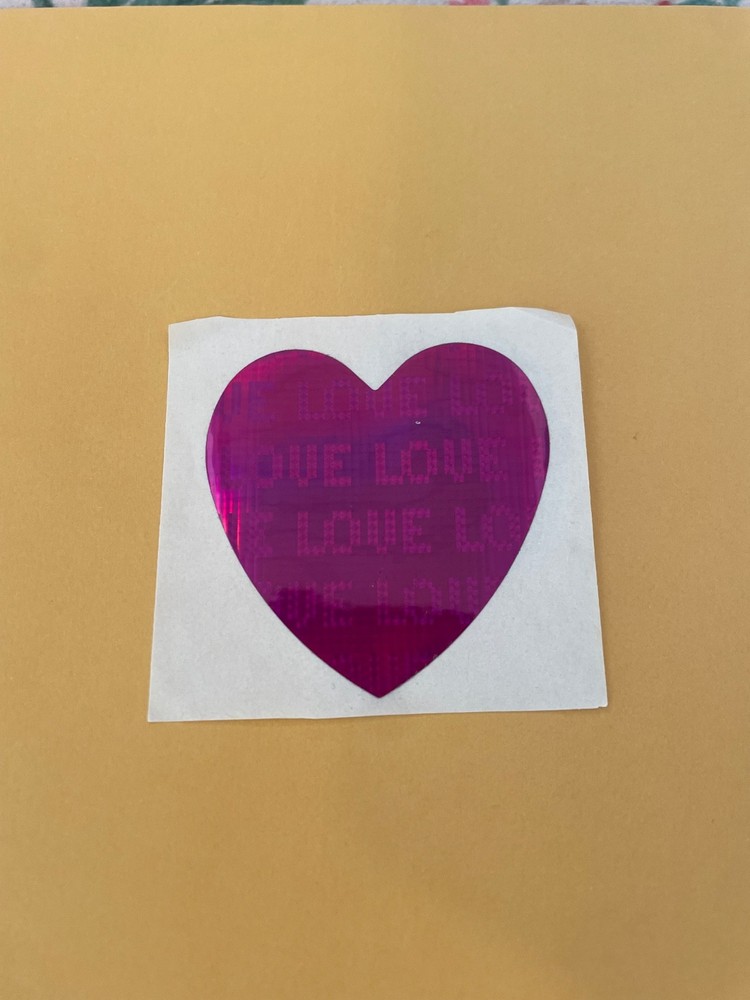 Vintage 1980s Hologram Love Sticker