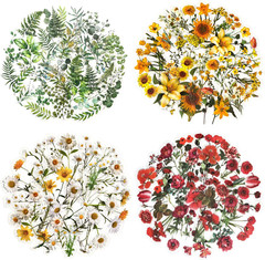 Nature Floral Plant Stickers Set – 320 Pieces Transparent Pressed Flower Decals
