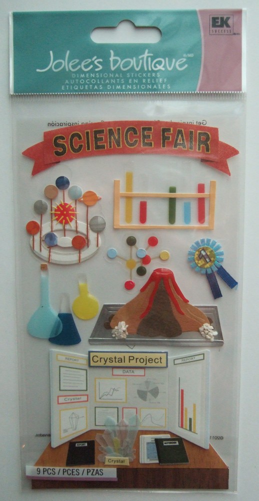 SCIENCE FAIR~ Jolee’s Boutique Dimensional Stickers; SCHOOL project display data