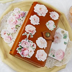13pcs Pink Floral Paper Card Cutout Cardstock Vintage Junk Journal Ephemera