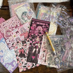 Anime & Manga Kawaii Mixed Lot Scrapbooking Stickers & Memo Sheets, Multicolor