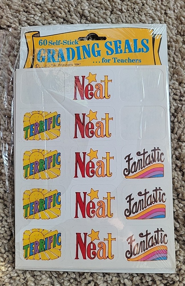 Neat Stickers Grading Seals Teachers Eureka Paper Magic Group USA NOS Vtg READ