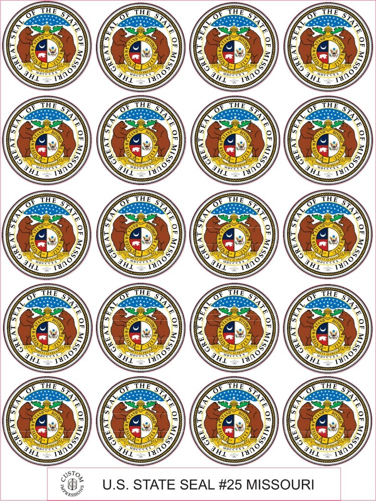MISSOURI STATE SEAL – SIZE 2″ EACH – 20 PER SHEET