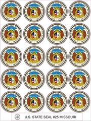 MISSOURI STATE SEAL – SIZE 2″ EACH – 20 PER SHEET