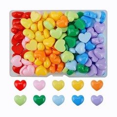 FAZHBARY 120 PCS Colorful Heart Resin 0.53 x 0.47 x 0.23 inches, Multi Color