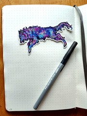 Galaxy Holo Star Fantasy Wolf Sticker – Original Art by SammiSpaghettiArt