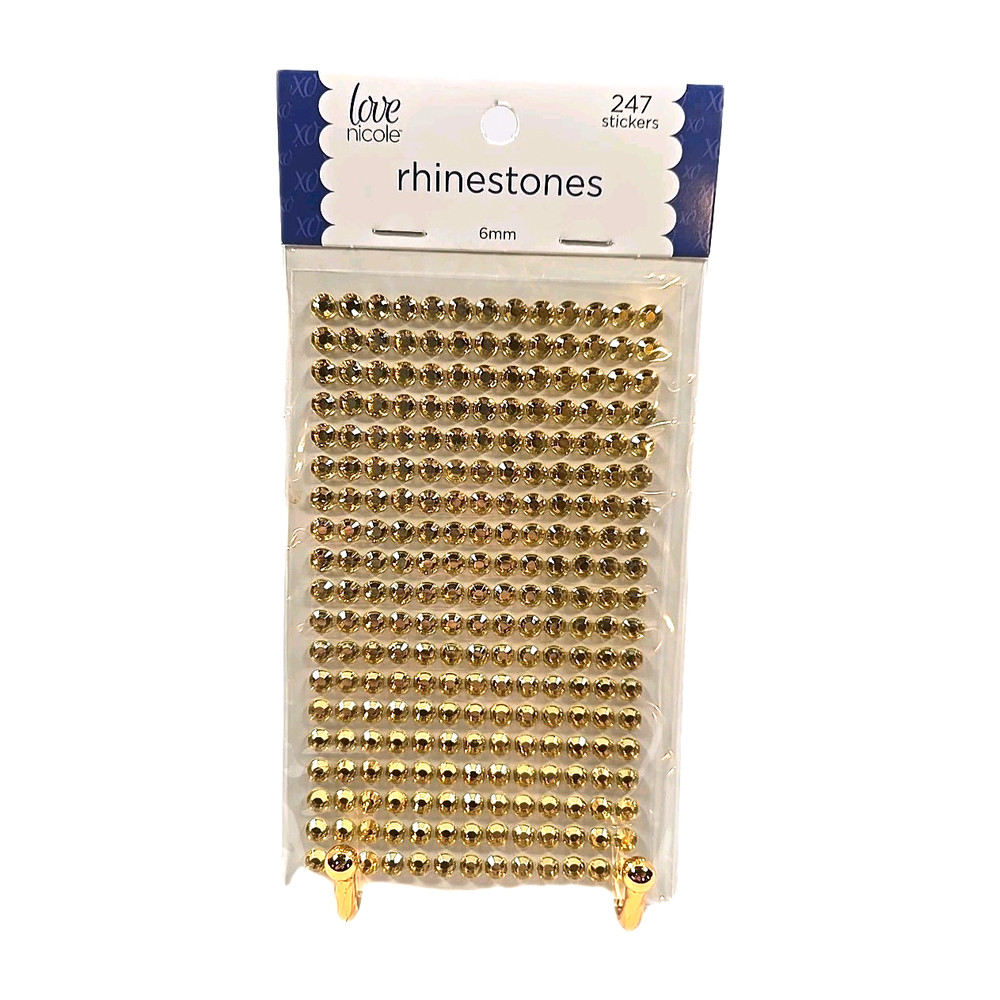 Love Nicole Yellow/Golden Rhinestone Stickers 6MM Craft Embellishment 247 Count