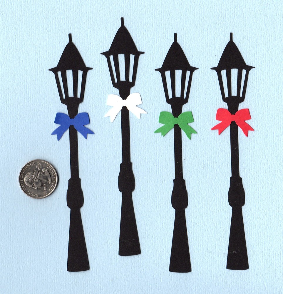 Christmas Street Light Die Cuts, 10 pcs., Christmas Die Cuts, Scrapbooking