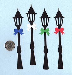 Christmas Street Light Die Cuts, 10 pcs., Christmas Die Cuts, Scrapbooking