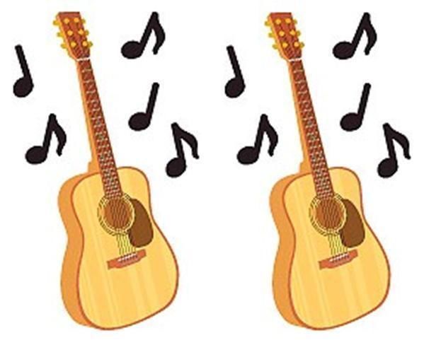 ~ Guitar Music Musician Notes Rock n Roll Country Mrs Grossman Stickers ~