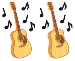 ~ Guitar Music Musician Notes Rock n Roll Country Mrs Grossman Stickers ~