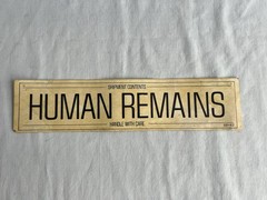 Vintage Human Remains Sticker «Shipment Contains Human Remains Handle With Care»