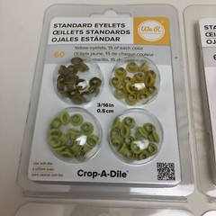 Lot of We R Memory Keepers Standard Eyelets for Scrapbooking, Yellow, Grey, More