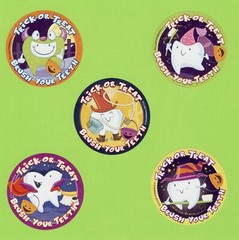 10 Trick or Treat Brush Your Teeth – Large Stickers – Dental – Halloween