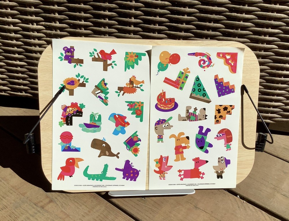 Pair of Vintage Cute Graphics Sticker Sheets by Current Code 61053 Silly Animals