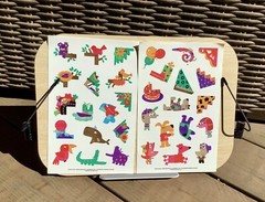 Pair of Vintage Cute Graphics Sticker Sheets by Current Code 61053 Silly Animals