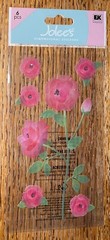 RARE Jolees Red Roses Flowers Stem Buds Velum W/Gem Garden 3D Scrapbook Stickers