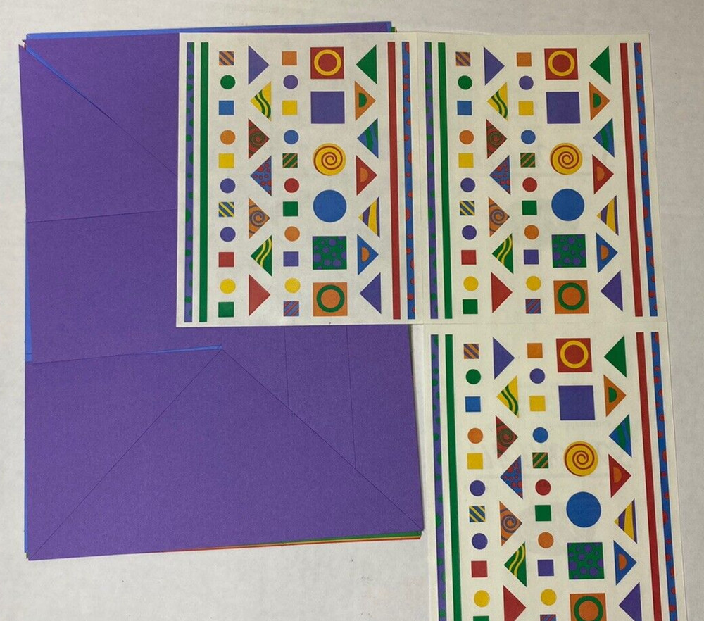 Creative Memories Geometric Shapes Stickers & Die Cuts Lot 90’s Primary Colors