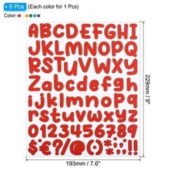 6 Sheets Alphabet Letters Numbers Stickers Set Self Adhesive Decal Multi-color