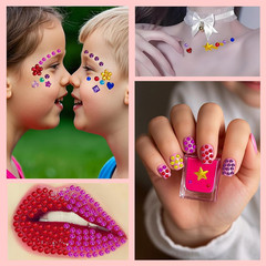 12 Sheets 1596Pcs Gem Stickers Colorful Sparkle Craft Supplies, Bright 3D Rhines
