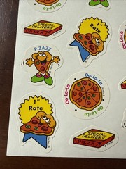 🍕 Vintage 80s Trend T-173 Pizza Scratch & Sniff Sticker Sheet Stinky Stickers !