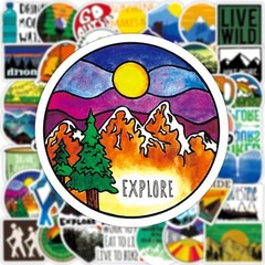 50pcs Outdoor Camping Hiking Stickers Pack, Nature Set, 051-3,C