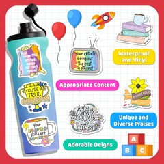 HomSeon Affirmation Stickers for Kids, 200Pcs Cute Positive Quotes Stickers f…