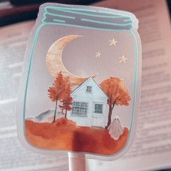 Spooky Vibes Sticker – Ghost Fall Landscape – Vinyl