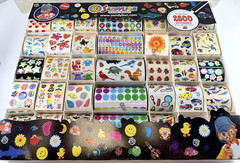 Vintage Sandylion 2500 Sticker Set Box Rare Metallic, Prismatic Nearly Complete