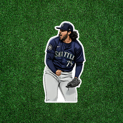 Illustrated realistic cartoon baseball Pack of 5 Glossy stickers
