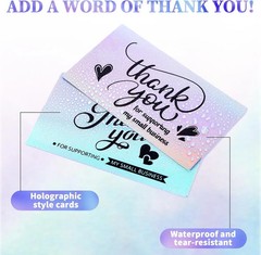 1120Pcs Thank You Stickers and Cards Set for Supporting My Small Holographic