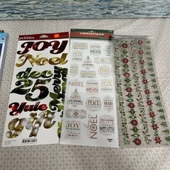 christmas scrapbooking lot Of 25 Packs Stickers, Ribbon, Jewels & More