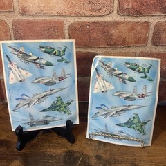 Vintage 1988 Hallmark Cards Stickers Fighter Jets F-16 F-18 Planes 2 Sheets