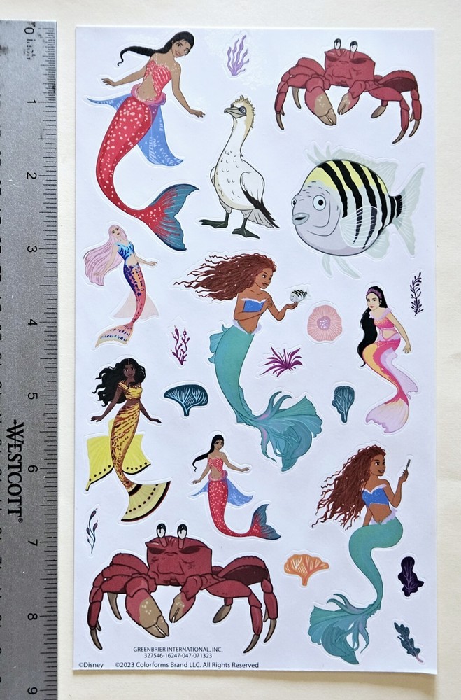 Disney Mermaids/Large Format Sticker sheet.